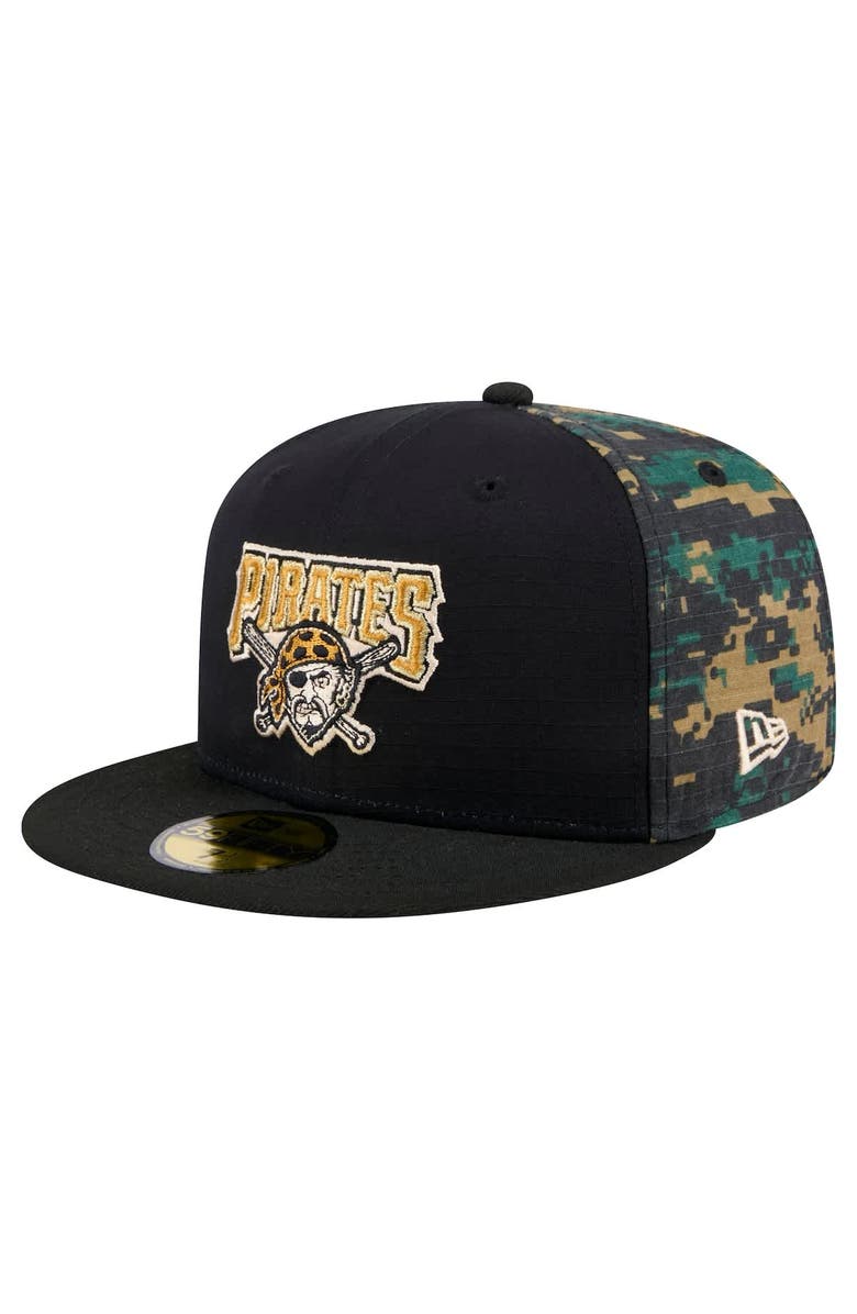 New Era Men's New Era Black Pittsburgh Pirates Digi Camo 59FIFTY Fitted Hat, Alternate, color, Black