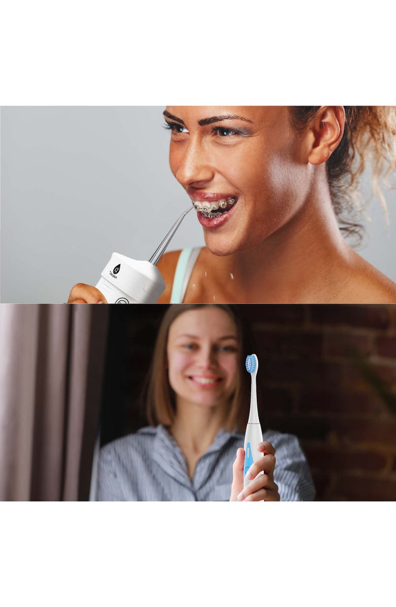 PURSONIC Portable Sonic Toothbrush & Travel-Ready Water Flosser, Alternate, color, White