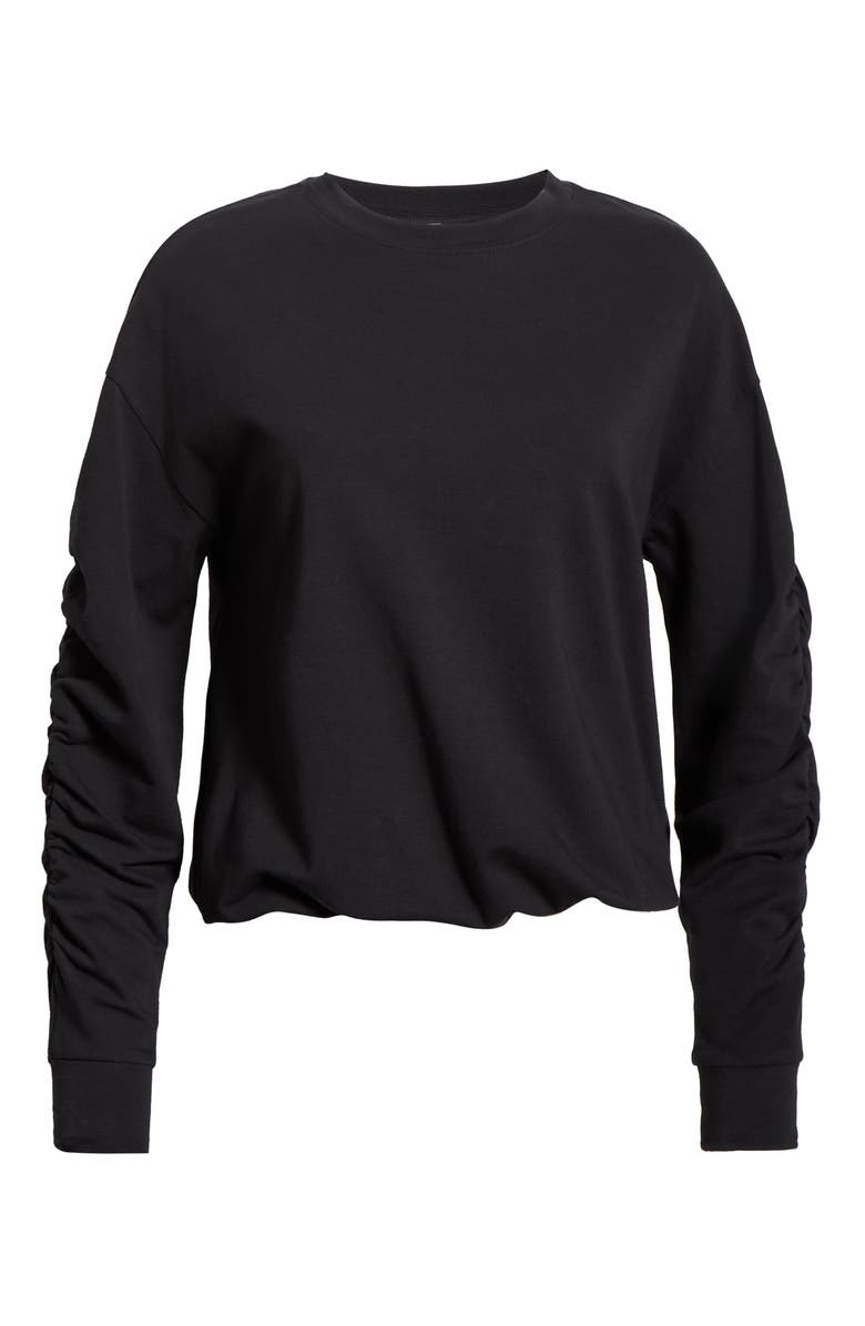 Zella Cinch Side Long Sleeve Top, Alternate, color, Black