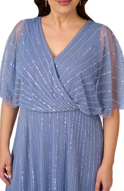 ADRIANNA PAPELL ADRIANNA PAPELL SEQUIN WRAP FRONT DRESS