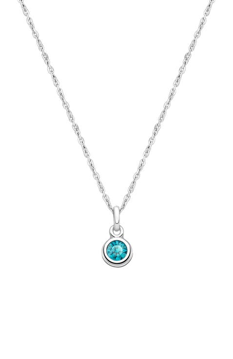 Sterling Silver tB® Birthstone 12-14" Necklace