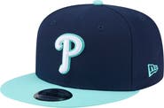 New Era Men's New Era Navy/Turquoise Philadelphia Phillies Two-Tone Color Pack 9FIFTY Snapback Hat