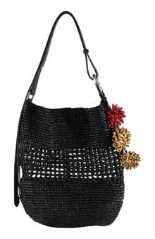 Sam Edelman Marcie Open Weave Raffia Bucket Bag