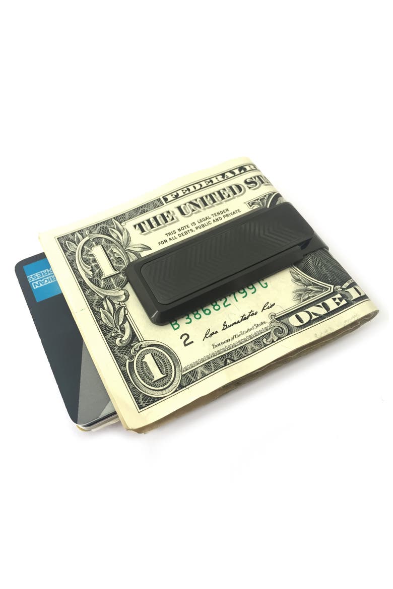 Stainless Steel Chevron Money Clip, Alternate, color, BLACK