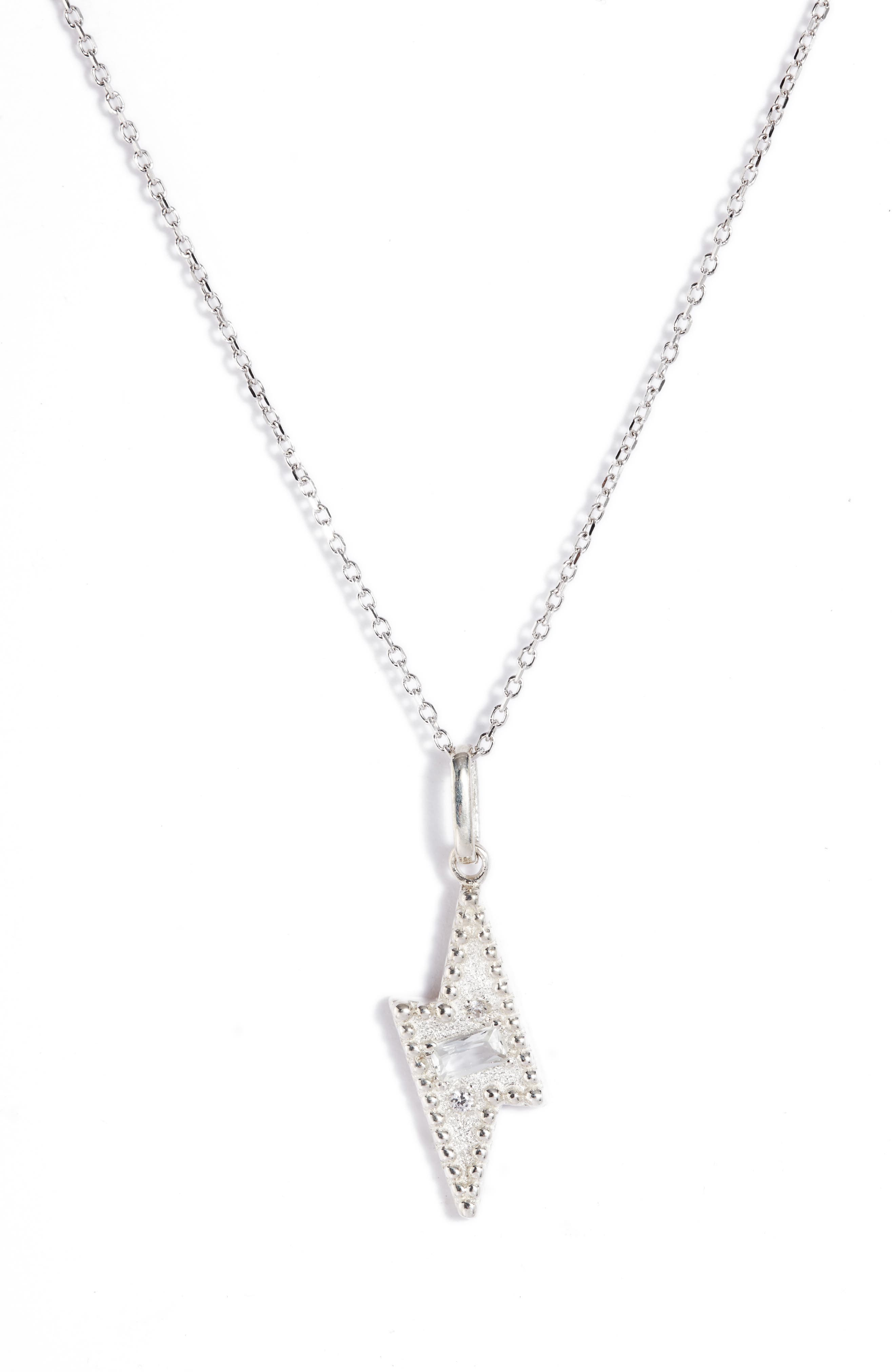 Anzie Topaz Lightning Bolt Pendant Necklace (Women) | Nordstromrack