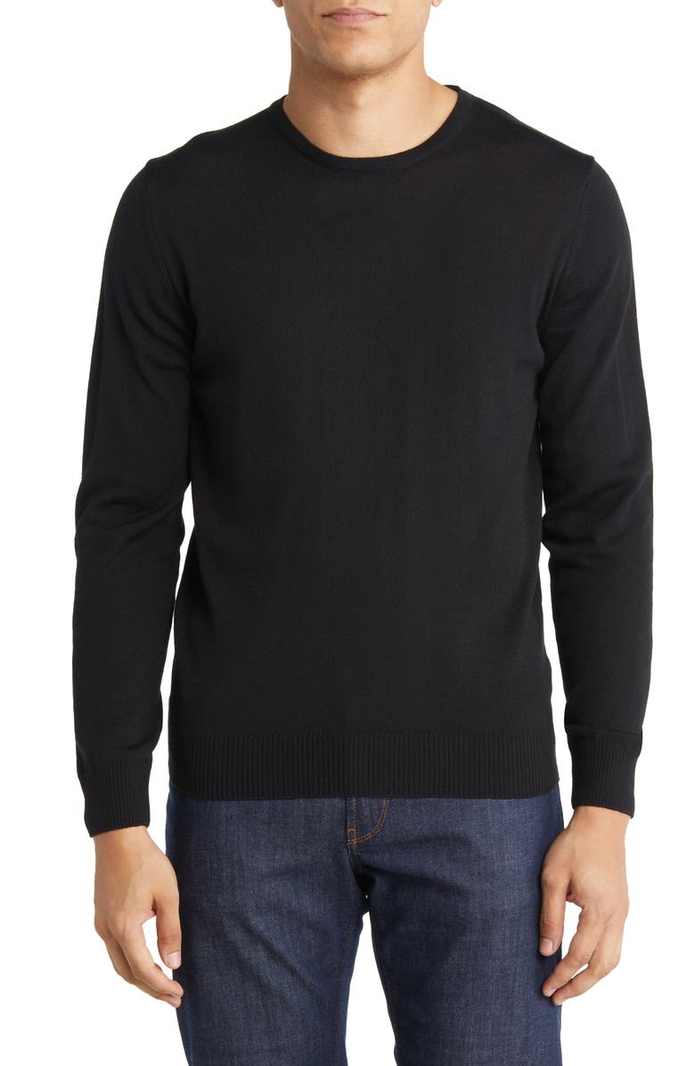 Emanuel Berg Fine Gauge Merino Wool Crewneck Sweater, Main, color, 