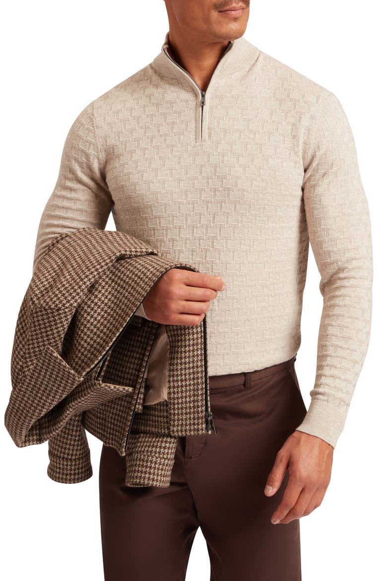 Jeremee Quarter Zip Sweater, Main, color, NATURAL
