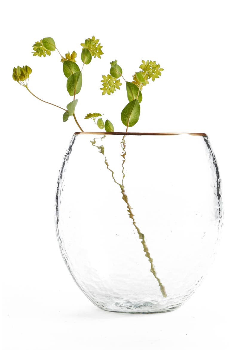 Gold Rim Vase, Main, color, CLEAR