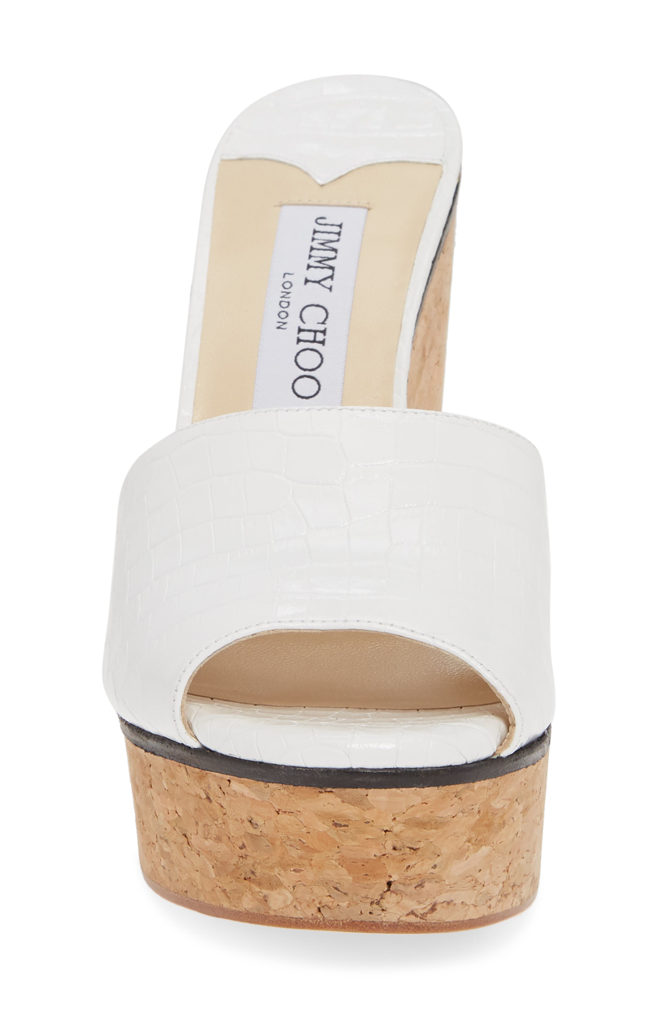Jimmy Choo Deedee Croc Embossed Wedge Sandal, Alternate, color, 