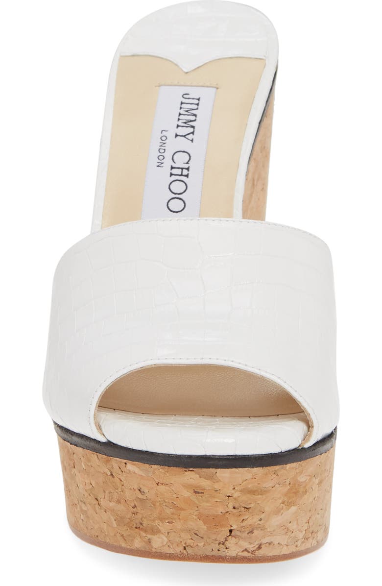 Jimmy Choo Deedee Croc Embossed Wedge Sandal, Alternate, color,