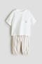 selected White/Light Beige Striped
