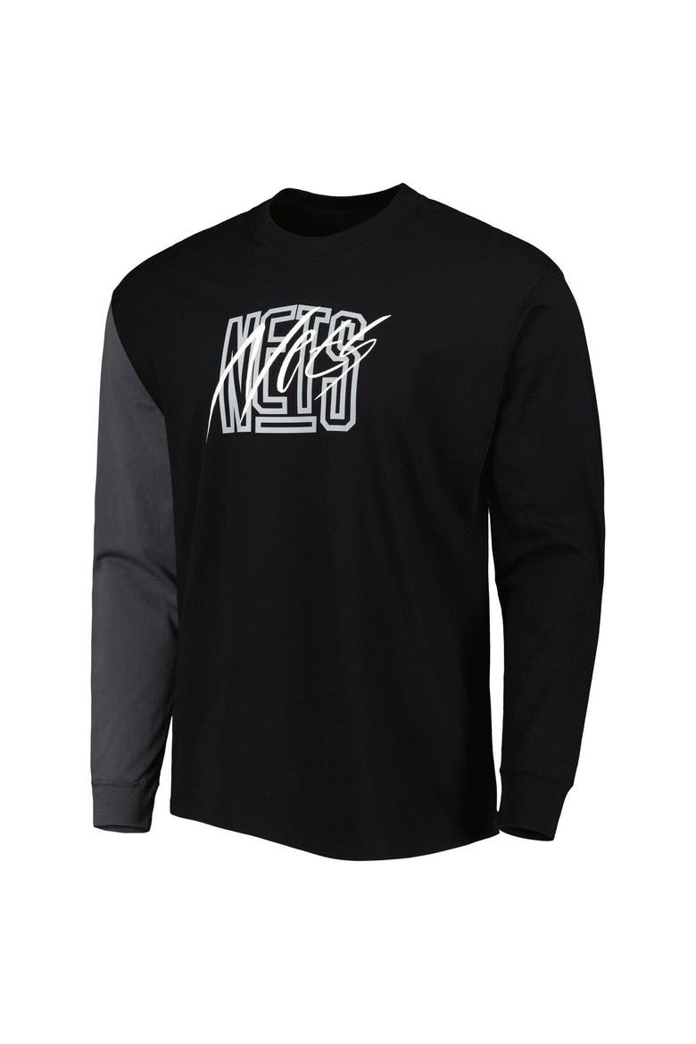 Men's Nike Black Brooklyn Nets Courtside Versus Flight MAX90 Long Sleeve T-Shirt, Alternate, color, Black