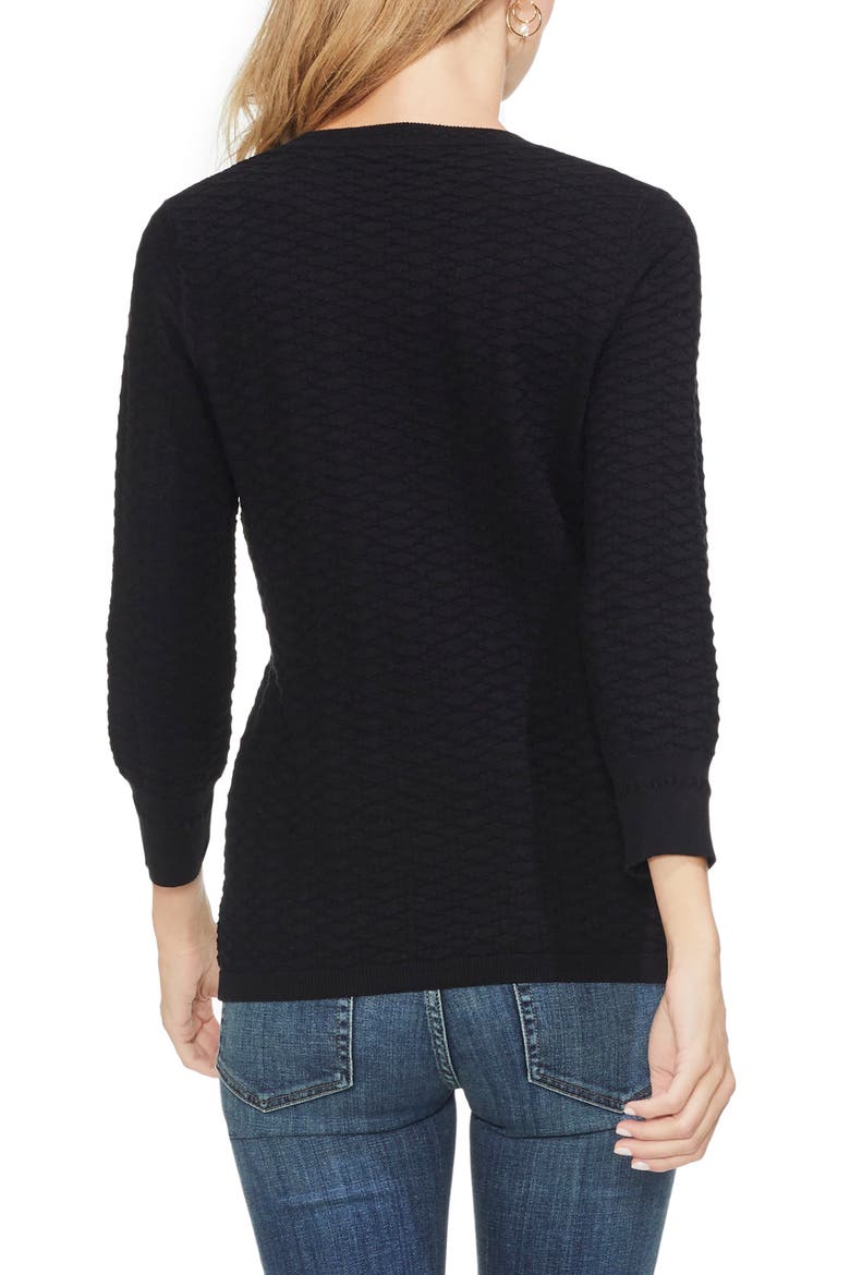 Rhombus Stitch Sweater, Alternate, color, RICH BLACK