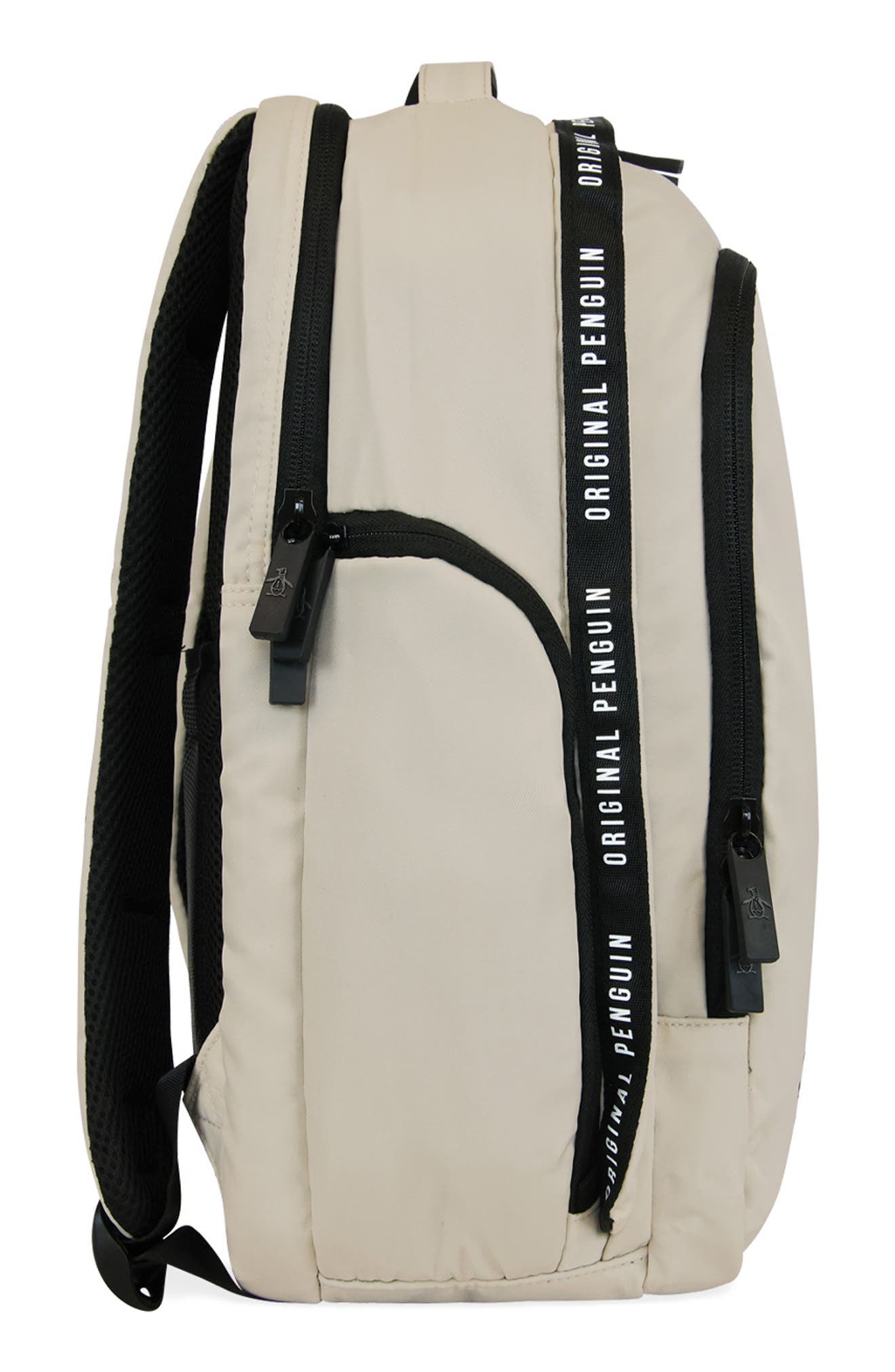 Original Penguin Zip Nylon Backpack, Alternate, color, Oatmeal/ Travertine