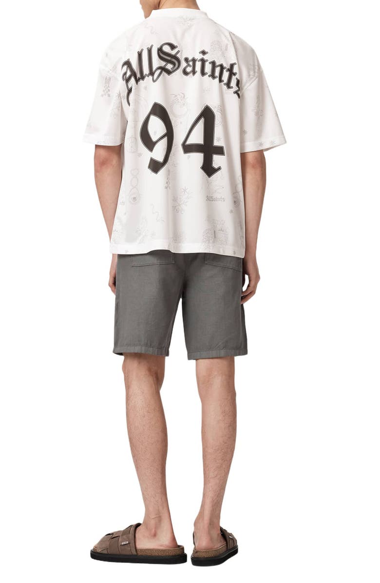 AllSaints Hanbury Cotton & Linen Drawstring Shorts, Alternate, color, Pillar Grey