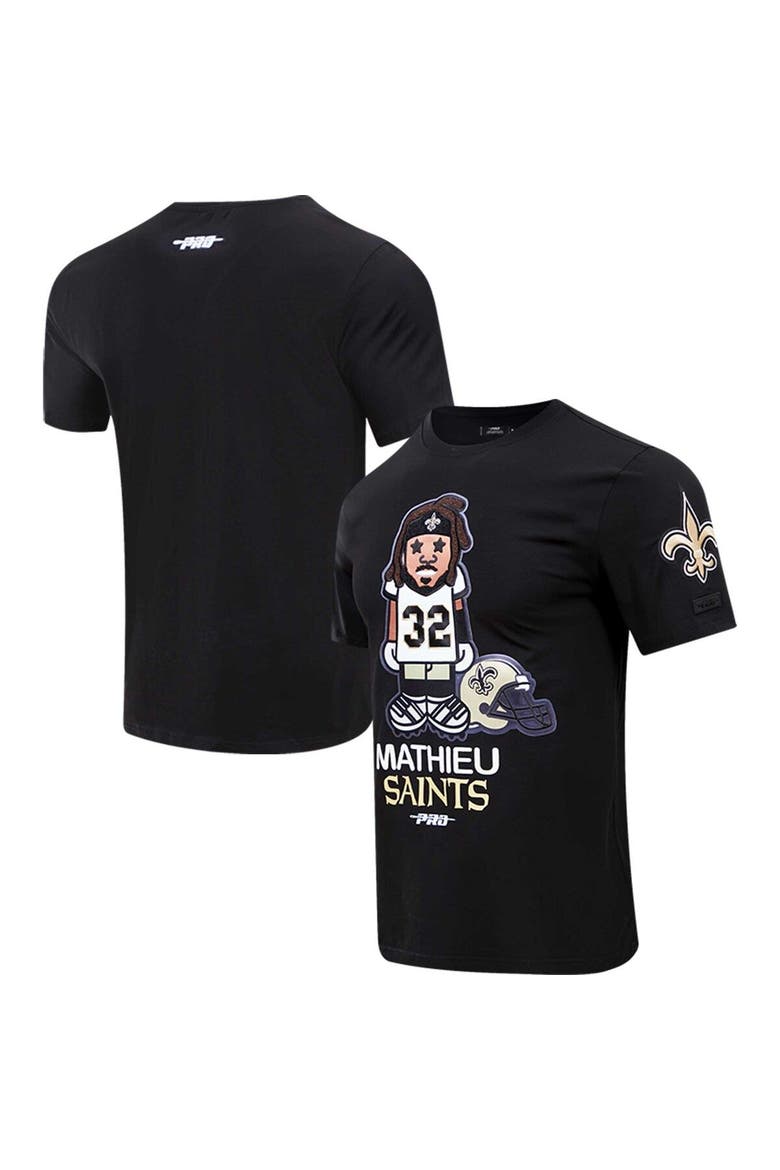 Men's Pro Standard Tyrann Mathieu Black New Orleans Saints Player Avatar Graphic T-Shirt, Main, color, Black