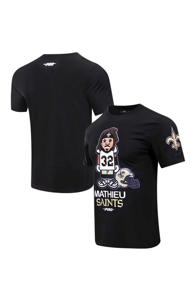 PRO STANDARD Men's Pro Standard Tyrann Mathieu Black New Orleans Saints Player Avatar Graphic T-Shirt, Main, color, Black
