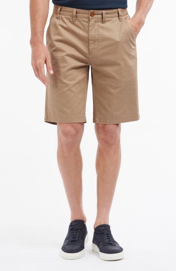 Barbour City Neuston Flat Front Chino Shorts In Brown