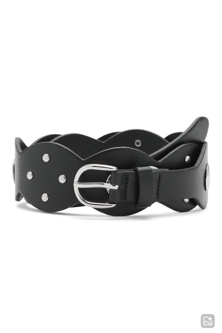 Wide Studded Belt, Main, color, BLACK