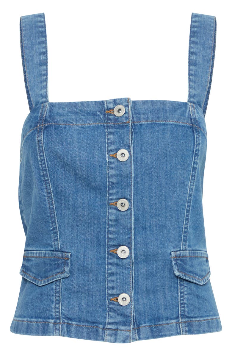 ICHI Button Front Denim Top, Main, color, 
