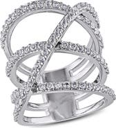 DELMAR White Topaz Triple Crisscross Ring