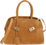 FERRAGAMO Small Hug Suede Top Handle Bag