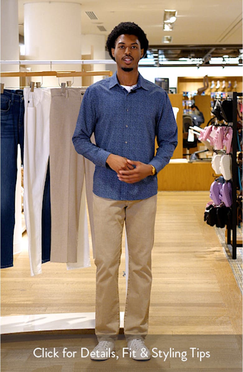 Trim Fit Shaded Performance Button-Up Shirt, sales video thumbnail