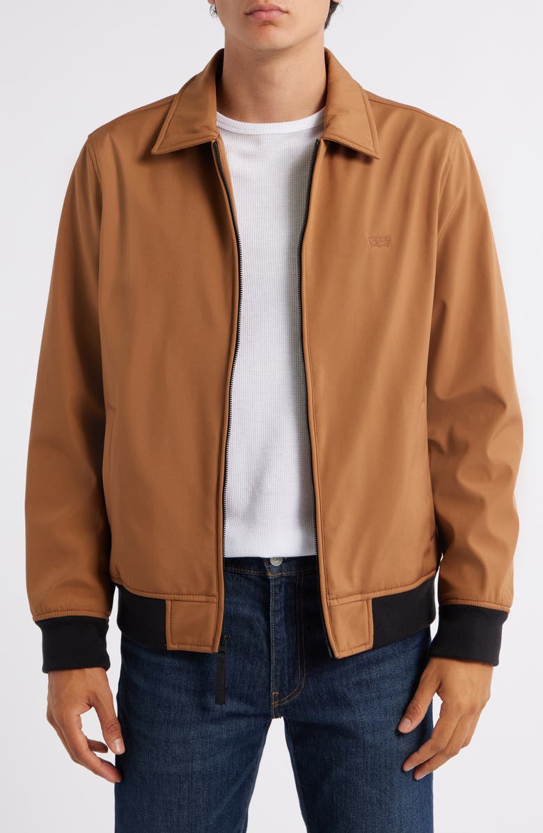 Levi's<sup>®</sup> Laydown Collar Water Resistant Insulated Bomber Jacket, Main, color, Brown