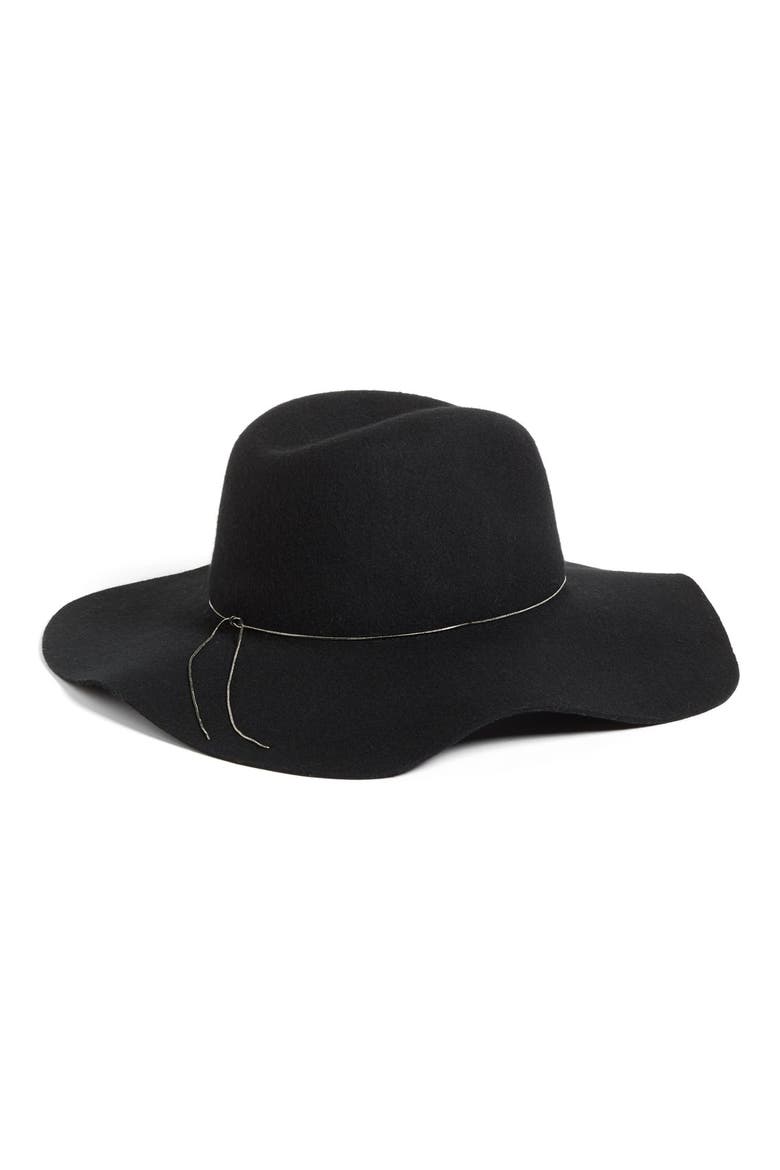 Floppy Wool Felt Hat, Alternate, color, BLACK