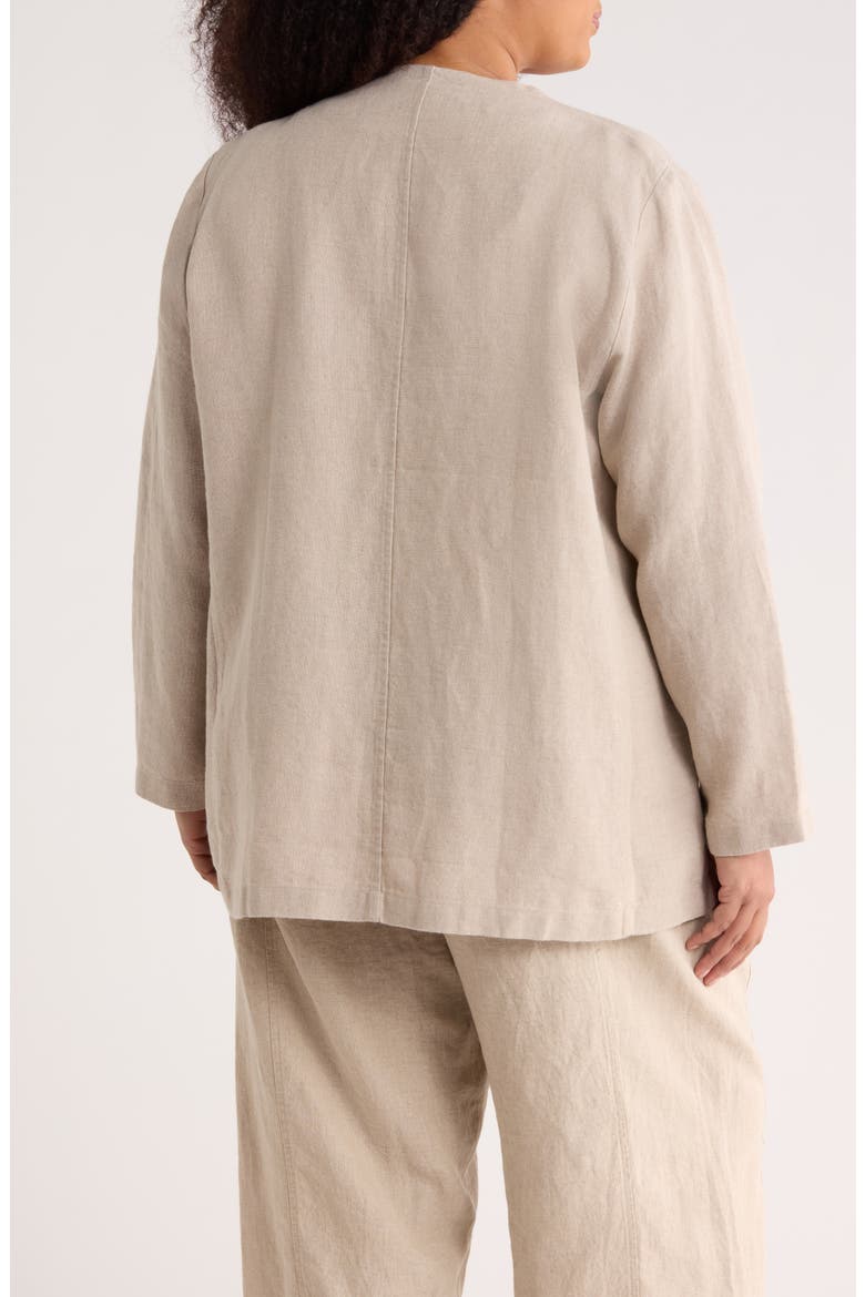 Open Front Organic Linen Jacket, Alternate, color, UNDYED NATURAL