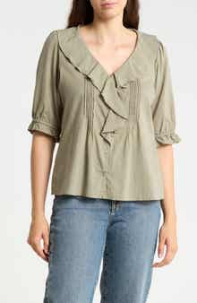 Romantic Ruffle Button-Up Shirt