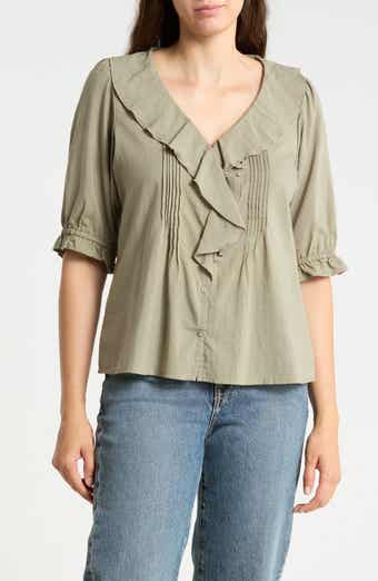 Romantic Ruffle Button-Up Shirt