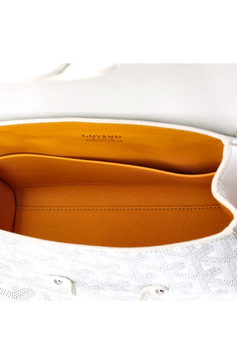 Pre-Owned Goyard Saigon Top Handle Bag Coated Canvas with Leather Mini, Alternate, color, White