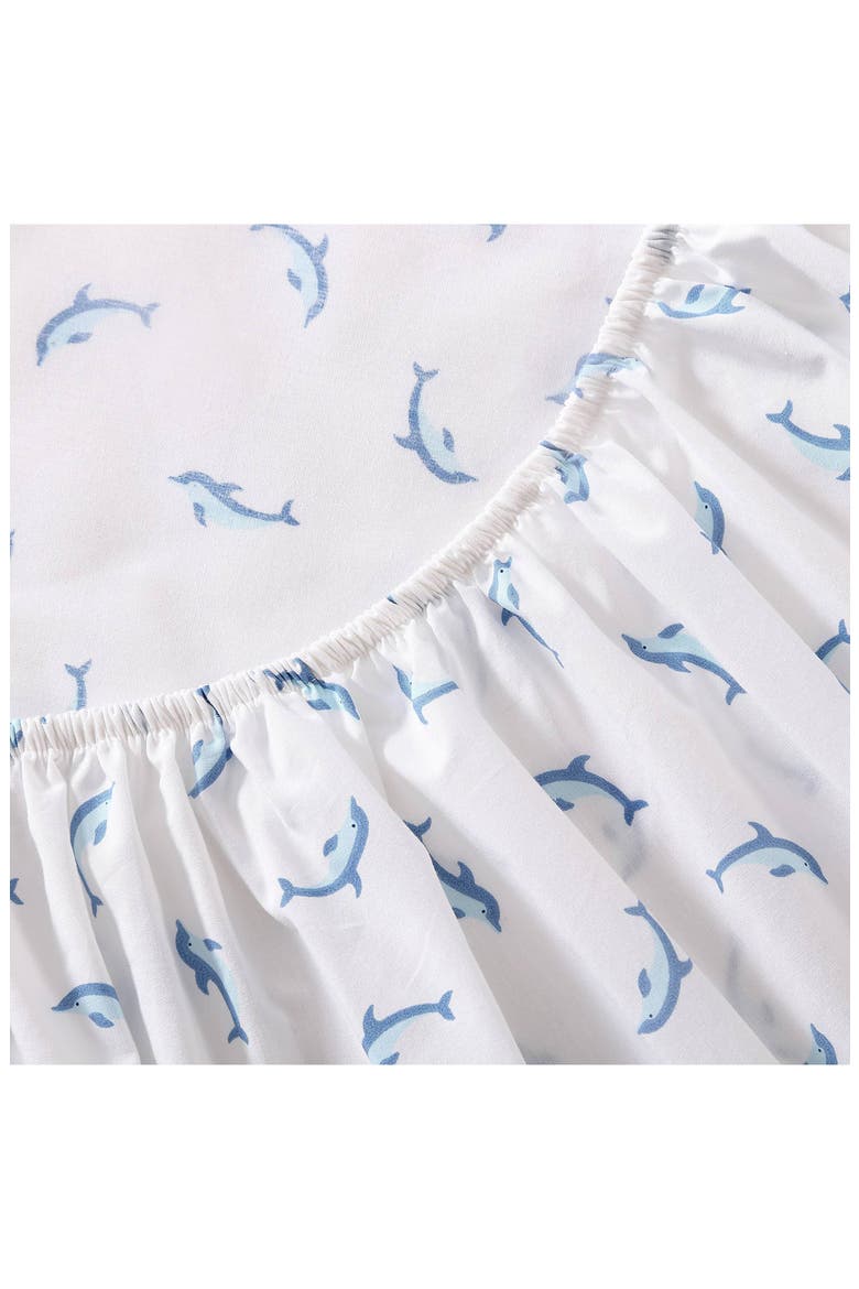 Dolphin Print 200 Thread Count Cotton Percale Sheet Set, Alternate, color, LIGHT PASTEL BLUE