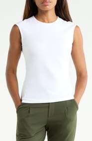 Theory Cap Sleeve Pleated Top