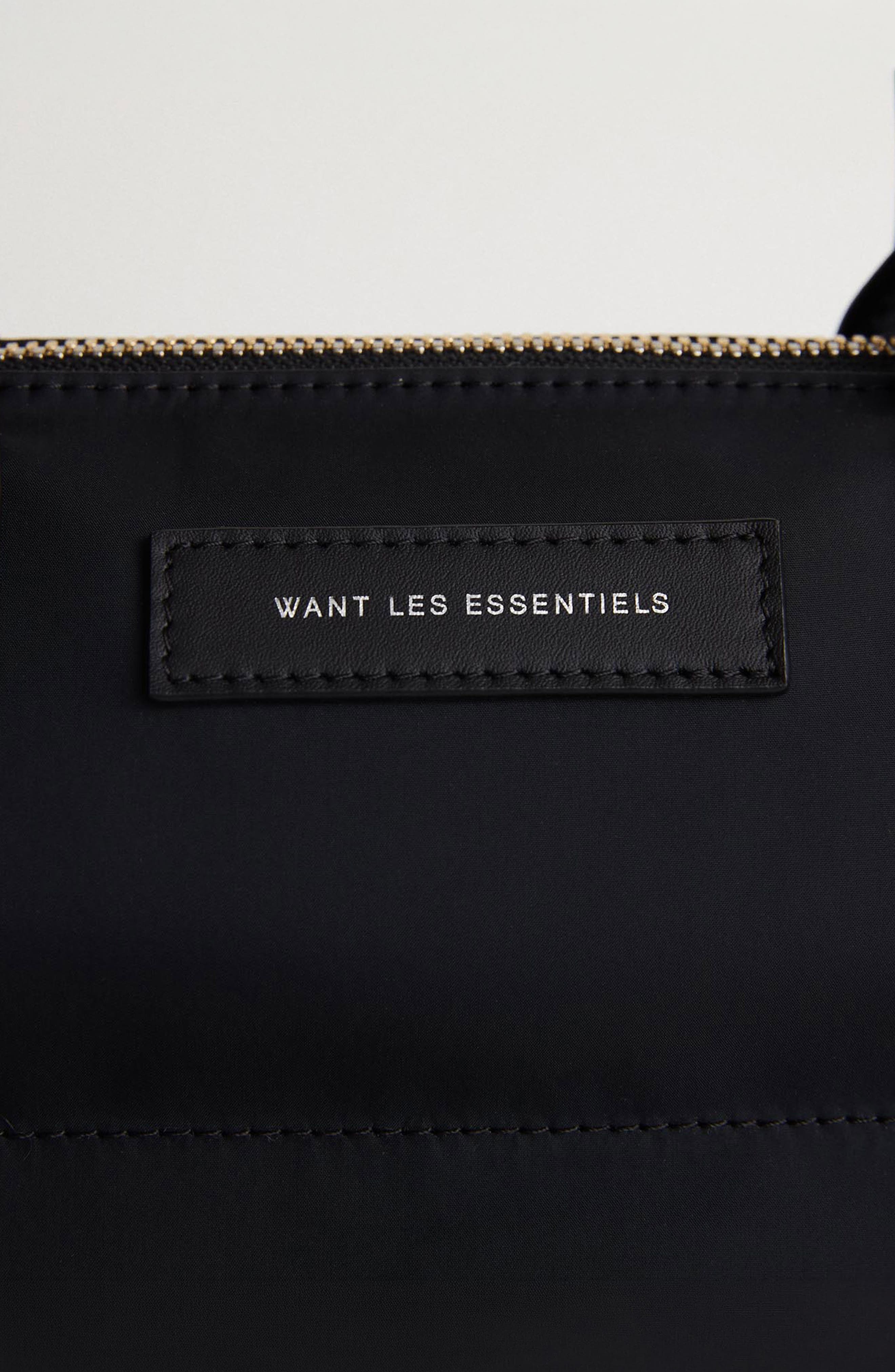 WANT Les Essentiels Mini Ohare Nylon Puffer Tote, Alternate, color, Black Nylon/ Black