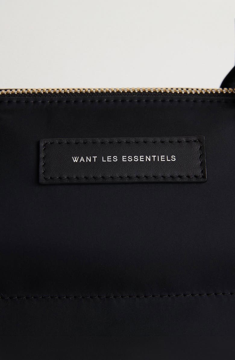 WANT Les Essentiels Mini Ohare Nylon Puffer Tote, Alternate, color, Black Nylon/ Black
