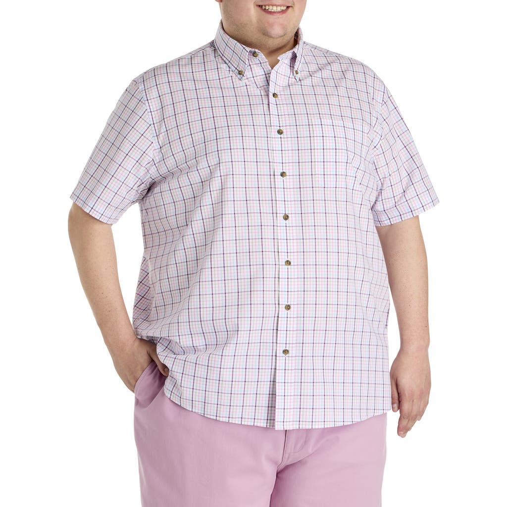Harbor Bay By Dxl Big & Tall Easy-care Check Sport Shirt In Multi