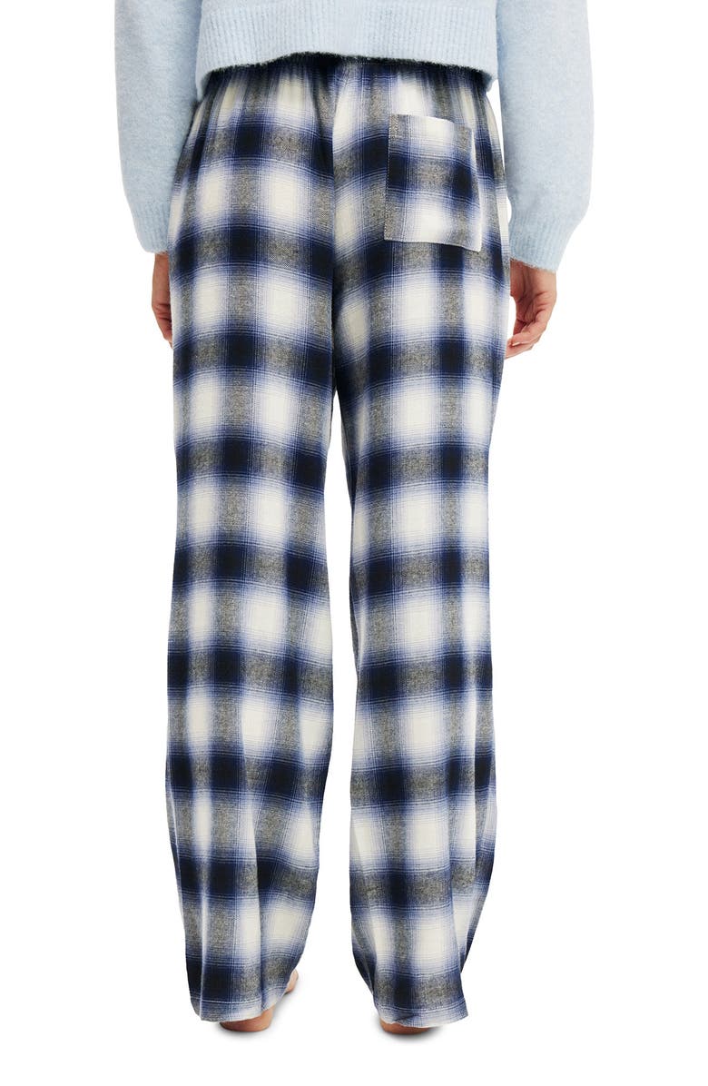 COTTON ON BODY Women's Flannel Wide Leg Pant, Alternate, color, Navy White Check