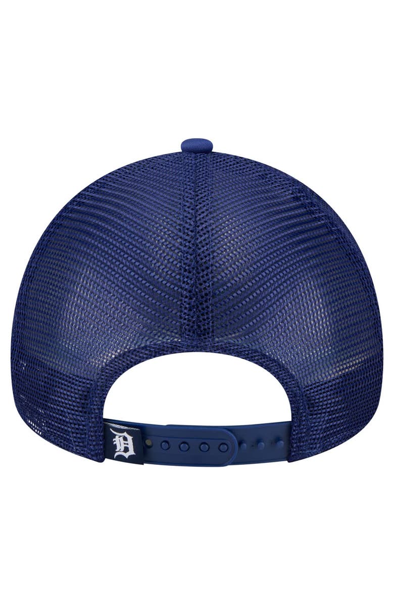 New Era Men's New Era White/Navy Detroit Tigers Distressed 9FORTY A-Frame Adjustable Trucker Hat, Alternate, color, White