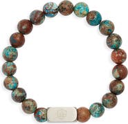 CLIFTON WILSON Men's Green Stone Bead Bracelet