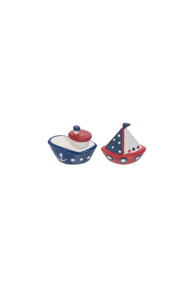 Beachcombers Ships Ahoy Salt & Pepper Set, Main, color, Blue