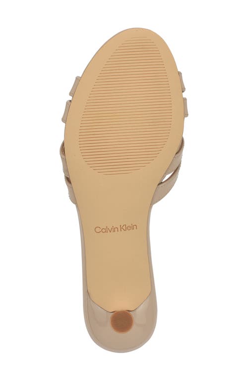 Calvin Klein Gabbie Kitten Heel Slide Sandal In Neutral