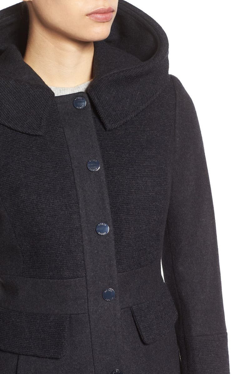GUESS Wool Blend Hooded Coat, Alternate, color, 