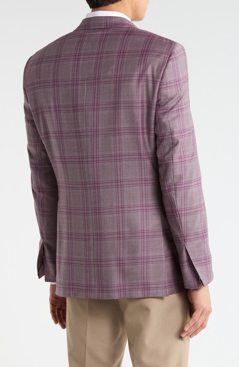 Heritage Gold Berry Super 130s Wool Plaid Sport Coat, Alternate, color, Lilac