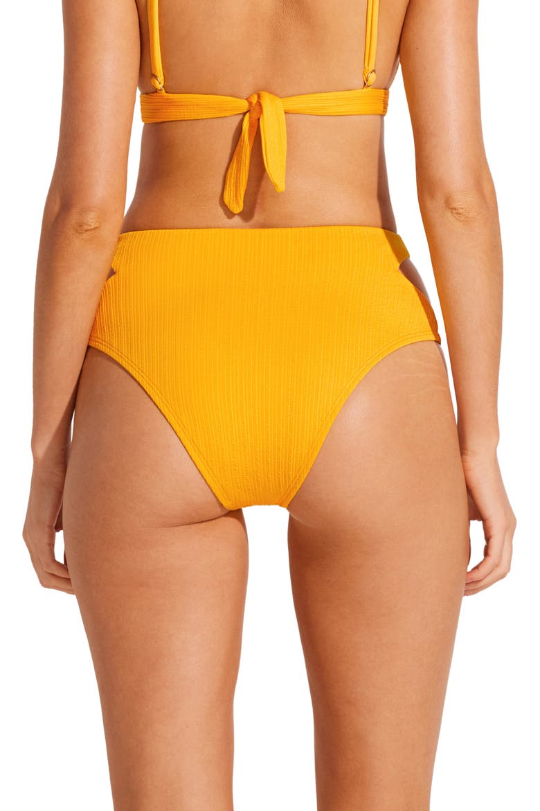 Amara High Waist Bikini Bottoms, Alternate, color, SUNFLOWER