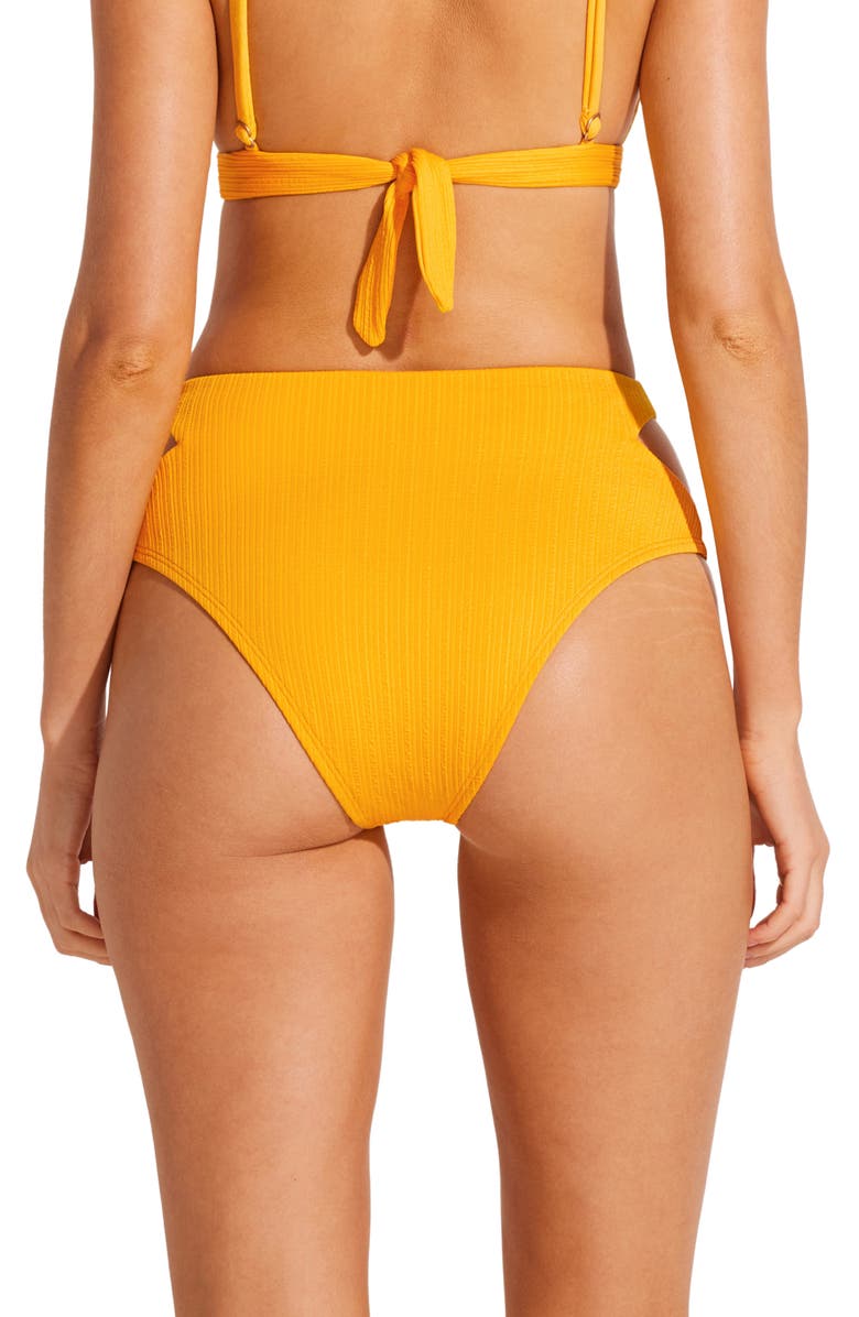 Vitamin A<sup>®</sup> Amara High Waist Bikini Bottoms, Alternate, color, Sunflower