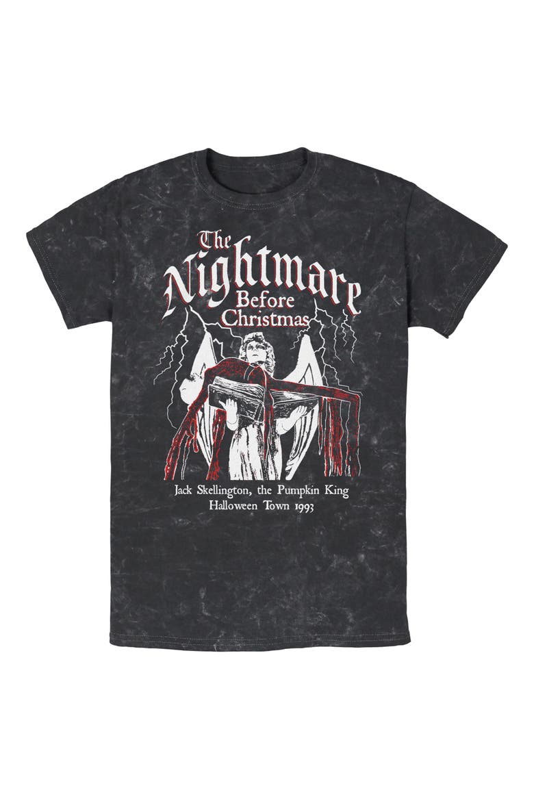 Mens The Nightmare Before Christmas Jack Skellington Halloween Town 1993 T Shirt, Main, color, Black