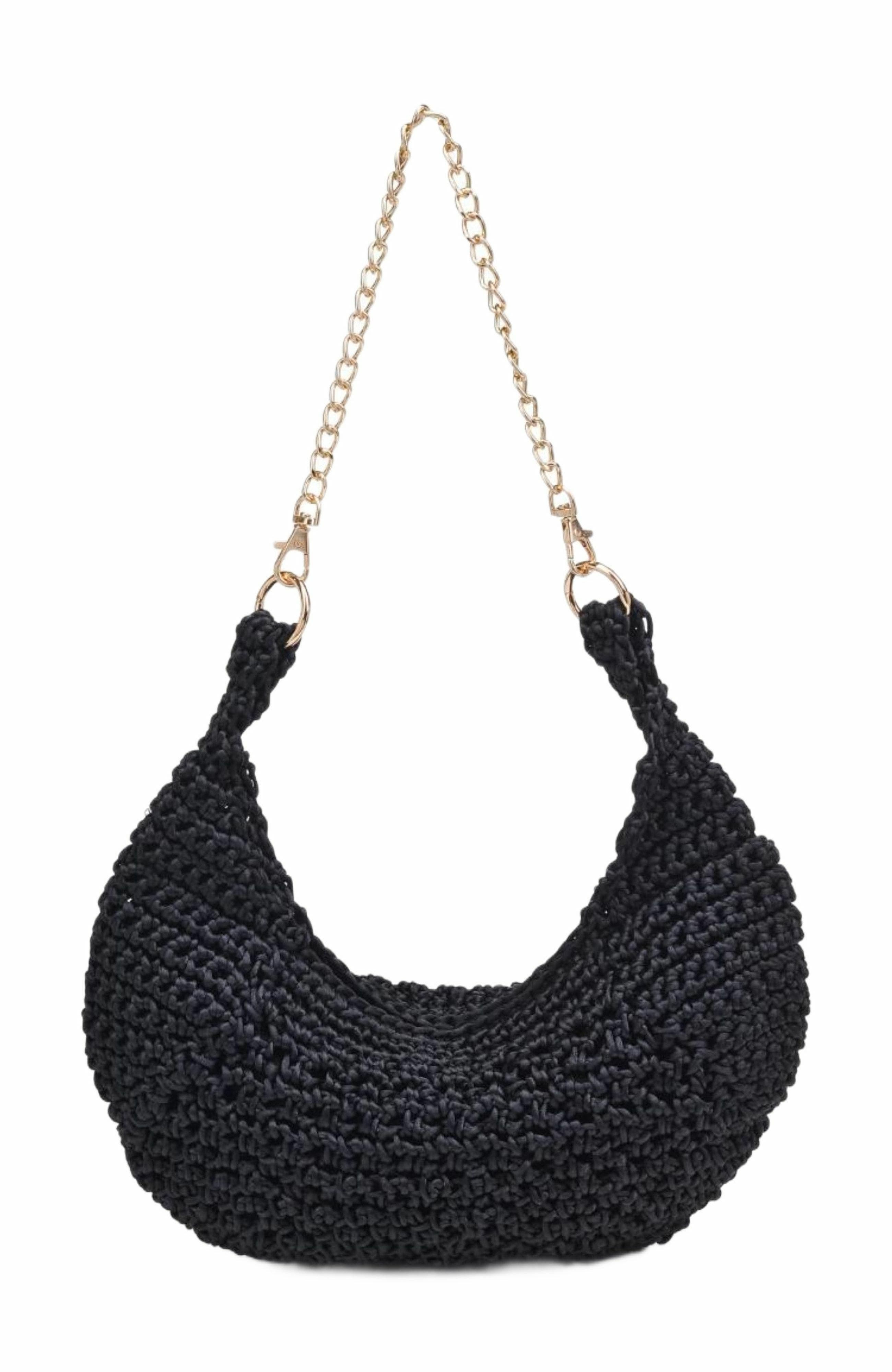 MODA LUXE Chic Vegan Leather Soraya Shoulder Bag for Elegant Style, Main, color, Black