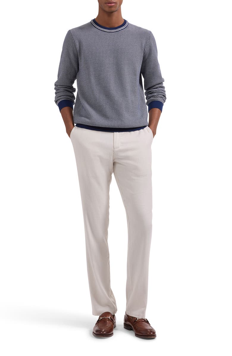 Bugatchi Jacquard Knit Sweater, Alternate, color, Navy